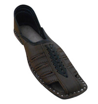 Men Shoes Indian Handmade Traditional Brown Flipflops Designer Mojari US 8 - £44.09 GBP
