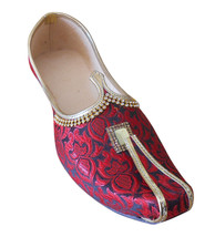 Men Shoes Indian Handmade Jutti Loafers Wedding Maroon Khussa Mojari US 6-11  - £43.85 GBP