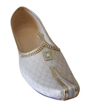 Men Shoes Indian Handmade Groom Loafers Cream Wedding Khussa Mojari US 6-12 - £43.95 GBP