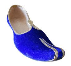 Men Shoes Mojari Indian Handmade Wedding Blue Khussa Loafers Jutties US 6-10 - £43.57 GBP