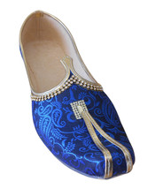 Men Shoes Indian Handmade Wedding Khussa Loafers Flat Sky Blue Jutties US 6 - £43.94 GBP