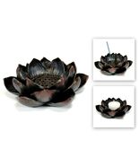 LOTUS INCENSE BURNER &amp; CANDLE HOLDER Blossom Votive HIGH QUALITY Resin F... - $19.95