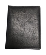 Buttercalf Passport Size Wallet Mens Black Genuine Pebbled Leather Multi... - $21.96