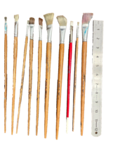 Paintbrushes 10 Marsel Tigre (9) &amp; Winsor Newton (1) Pre-Owned Brushes A... - £14.09 GBP