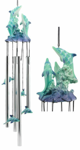Sea World Three Dolphins Launching Above Water Wind Chime Marine Life Na... - $32.99
