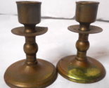 Dollhouse Set of 2 Miniature Solid Brass Candle Sticks Holder Tiny Taper... - $9.90