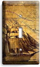 PIRATE SHIP OLD TREASURE MAP SINGLE LIGHT SWITCH COVER BOYS BEDROOM ROOM... - £8.13 GBP
