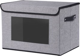 Fabric Basket with Lid Decorative Linen Closet Organizer Bin Storage Con... - $10.00