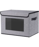 Fabric Basket with Lid Decorative Linen Closet Organizer Bin Storage Con... - $184.07 MXN