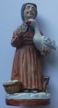 Norleans Ceramic Figurine Old Woman holding Goose and Egg w/ Basket of Eggs - £10.95 GBP