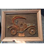 Old Vintage MCM Mid Century Modern Wire Art Ford Model T Car Picture Plaque - $84.66 CAD
