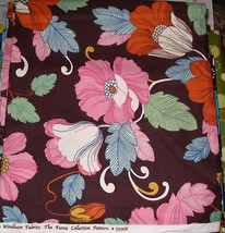 BOLD FLORAL on DARK PLUM Cotton Quilt Fabric 44&quot; wide units $8 per yard - £1.59 GBP