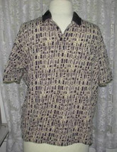 Black &amp; Tan Plaid On Beige Cotton Smooth Knit Shirt Size Xxl Croft &amp; Barrow - £5.52 GBP