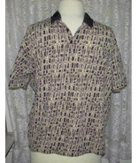 BLACK &amp; TAN PLAID on BEIGE Cotton Smooth Knit SHIRT Size XXL Croft &amp; Barrow - $9.56 CAD