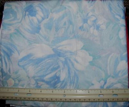 Blue Teal Pink &amp; Grey On White Polished Cotton Quilt Fabric 42&quot; Wide Units $8 Yd - £1.59 GBP