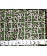 BROWN &amp; GREEN on GREY Heavy Polyester Fabric 45&quot; wide units $4 per yard - €0,86 EUR