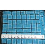 BLACK &amp; WHITE PLAID on TURQUOISE Polyester Crepe Fabric 18&quot; x 26&quot; wide each - £3.19 GBP