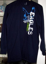 DARK NAVY Cotton Long Sleeve  EAGLES TEE SHIRT Size L Russell Athletics - £11.76 GBP