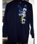 DARK NAVY Cotton Long Sleeve  EAGLES TEE SHIRT Size L Russell Athletics - £11.70 GBP