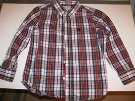 Boy&#39;s Shirt Blue Red gold black &amp; White PLAID Cotton Size Small Old Navy - £7.97 GBP