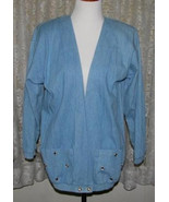 BLUE DENIM JACKET with BLING Trim Size M Peter Popovitch - £8.96 GBP