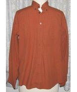 Brown PLAID on BURNT ORANGE Cotton SHIRT Size XXL Dockers - $23.99