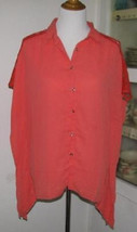 Dark Coral Nylon &amp; Elastine Blouse Size Large Bff Nwt - £9.57 GBP