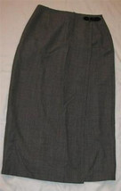 Black &amp; White Plaid Wool Faux Wrap Skirt Size 10 Rafaella - £11.80 GBP