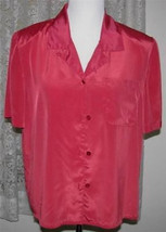 Dark Coral Polyester Shirt Size Medium 12 Hasting &amp; Smith - £13.45 GBP