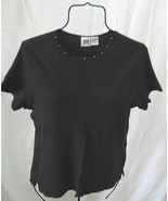 BLACK Sweater with Crystals Size M Faded Glory Stretch Cotton Spandex - £7.96 GBP