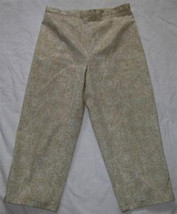 Ladies CREAM on ECRU Brushed Chino CROPPED PANTS Size 14 Bill Blass - $9.99
