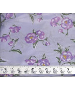 LILAC BLOOMS on LAVENDER Polyester Crepe Fabric 45&quot; wide Units $4 per yard - £0.79 GBP