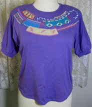 Ladies Purple Cotton Poly Knit Shirt Size Large Koret - £6.38 GBP