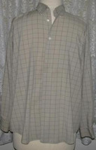 Grey Plaid On Taupe Rayon Poly Blend Shirt Size Xxl Haggar - £10.03 GBP