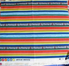 MULTI-COLOR Racing Design Cotton Quilting Fabric Remnant 45&quot; wide - £1.55 GBP