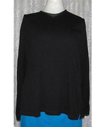 Men&#39;s or Women&#39;s BLACK with GREY PULLOVER Tee Shirt Size L Van Heusen - $16.40 CAD
