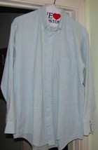 Men&#39;s PALE BLUE Cotton DRESS SHIRT Size L LS Arrow Dover - £8.00 GBP
