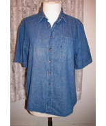 Men&#39;s BLUE Cotton DENIM SHIRT Size 2X George - $355.01 MXN