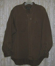 Men&#39;s BROWN Casual Cotton SHIRT Size L LS Colours - $15.98