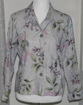 Plum Pink Lime On Lavender Jacket Size M Coldwater Creek - £15.20 GBP