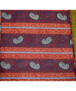 NAVY RED WHITE Paisley &amp; Stripe Fabric 60&quot; wide units - $32.73 MXN