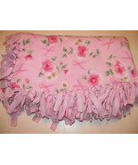 ROSE PINK &amp; WHITE FLOWERS on PINK Fleece Lined Blanket - $93.33 MXN