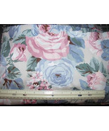 PINK BLUE GREY &amp; WHITE on ECRU Woven Brushed Poly Fabric 62&quot; wide units ... - $2.39 CAD