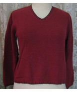 ROSE RED Ramie &amp; Acrylic Knit SWEATER Size L Cherokee - £12.74 GBP