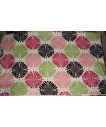 PINK LIME BROWN on ECRU Cotton Quilt Fabric Remnant 44&quot; wide units $7 pe... - $32.04 MXN