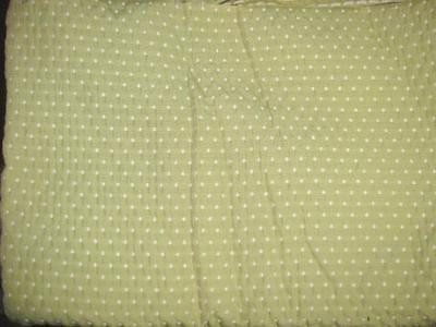 YELLOW DOTS on MUTED YELLOW Brocade Decor Fabric 56" wide x 2 1/2 yards - $9.99