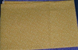WHITE FLOWERS on YELLOW Cotton Quilt Fabric 32&quot; x 45&quot; wide - $2.99