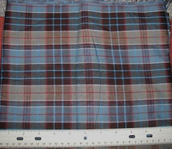 TEALTAN WHITE &amp; RED PLAID Quilt Cotton Fabric 44&quot; wide units $8 per yard - $4.00