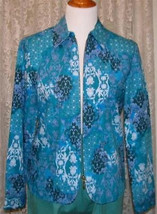 TURQUOISE LILAC &amp; ICE JACKET Unlined Sz XS Coldwater Creek - £11.95 GBP