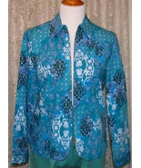 TURQUOISE LILAC &amp; ICE JACKET Unlined Sz XS Coldwater Creek - £11.85 GBP